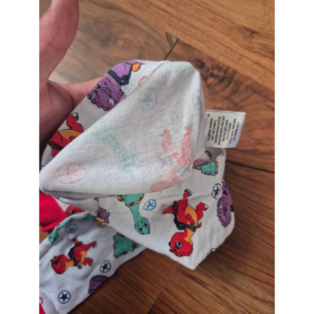 Kohl's Pajama Pants Boys Size 2T Dinosaur Red Purple Cuffed Elastic Waist 8236 - Picture 4 of 8